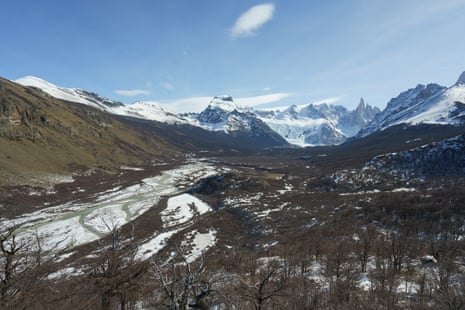 A river in a snowy mountain valley.