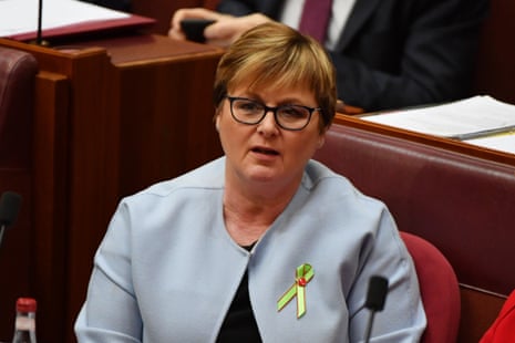 Linda Reynolds during Question Time in the Senate chamber at Parliament House in Canberra