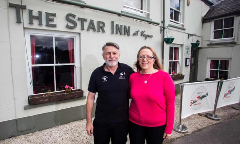 Mark Graham, owner of the Star Inn at Vogue, Cornwall, with his wife Rachel.
