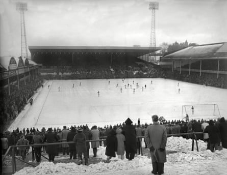 Een wintertafereel in Villapark in 1963.