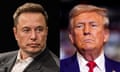 a side-by-side image of Elon Musk and Donald Trump