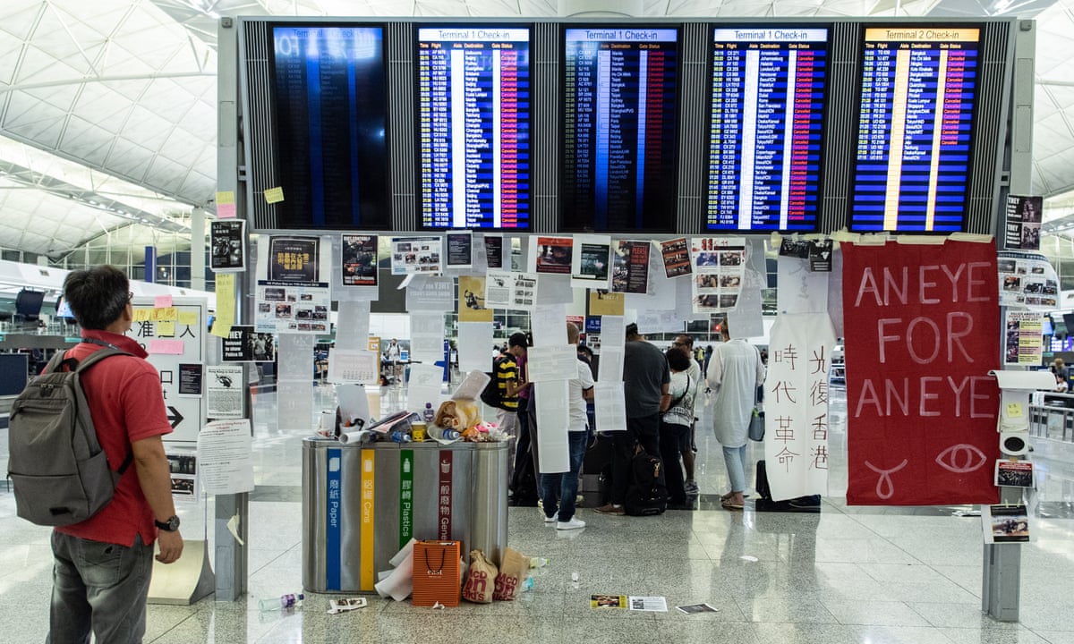 Closure Of Hong Kong Airport Shines Fresh Light On Protest Movement Hong Kong The Guardian