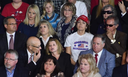 Audience members listen as Trump speaks in White Sulpher Springs. ‘Trump’s strategy is to hold on to those 35% to 40% Trumpians who will never abandon him.’