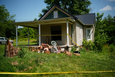 tape in front of a house