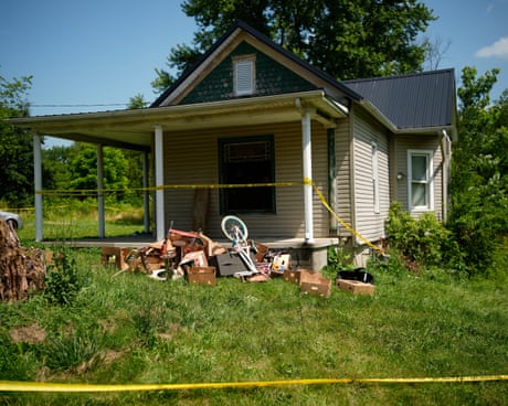 tape in front of a house