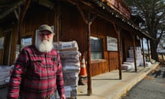 Owner Mike Allen stands outside his popular Bishop feed store on Feb. 18, 2024.