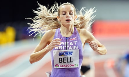 Great Britain’s Georgia Bell finishes second in her 1500m heat