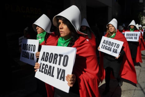 Women campaign for the legalisation of abortion, in Buenos Aires, Argentina