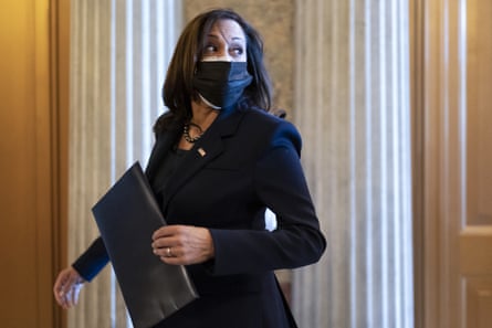 Kamala Harris heads into the Senate chamber for a procedural vote in December. The Senate may continue to occupy her time as vice-president.