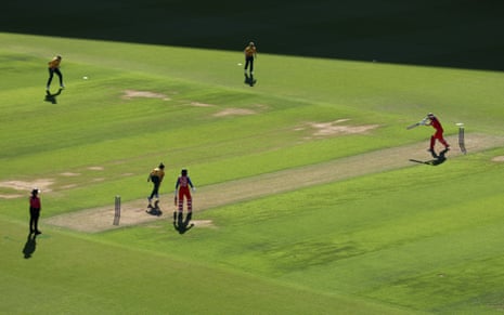England's Amy Jones batting.
