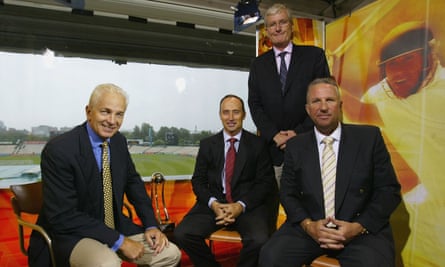 The Sky commentary team with, from left: David Gower, Nasser Hussain, Bob Willis and Ian Botham in 2004.