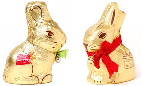 Lidl bunny (left) v Lindt bunny.