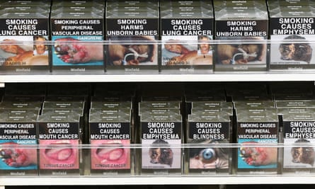 Cigarette packets on display in Sydney, Australia.