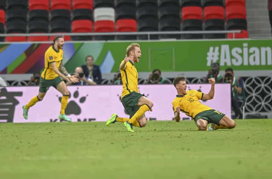 Jack Grealish freed from the shackles of tactical diktats | Soccer 6 Ajdin Hrustic celebrates his late winner.
