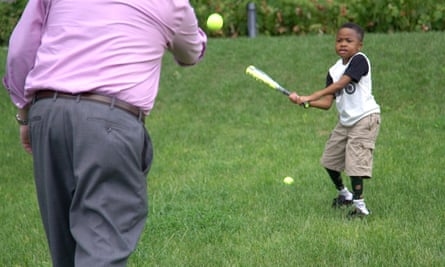 Zion playing baseball