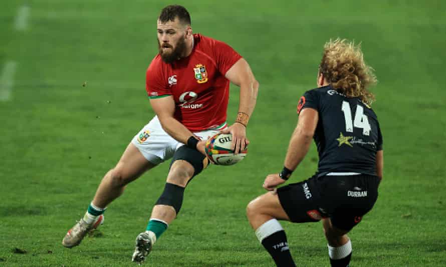 Luke Cowan-Dickie, pictured against the Sharks last Wednesday, was knocked unconscious during the Premiership final on 26 June.