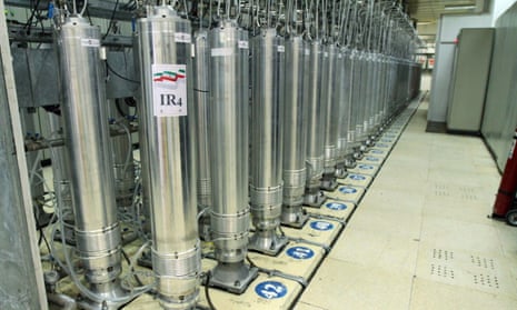Centrifuge machines in the Natanz uranium enrichment facility in Iran