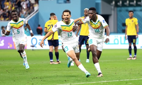 Joy for Senegal as the Watford man gives them the advantage.