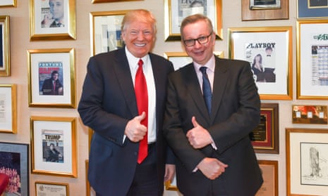 Donald Trump with Michael Gove, who interviewed the US president-elect for the Times.