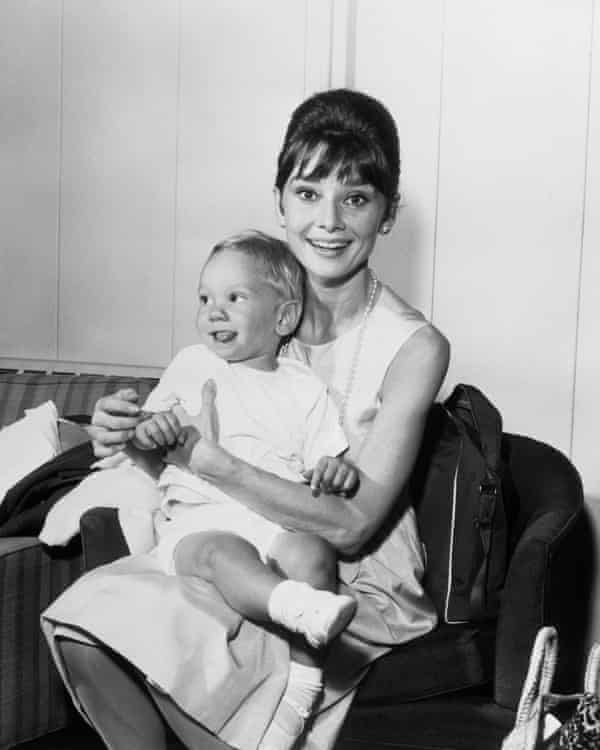 Hepburn with her son Sean not long after filming Breakfast at Tiffany's.