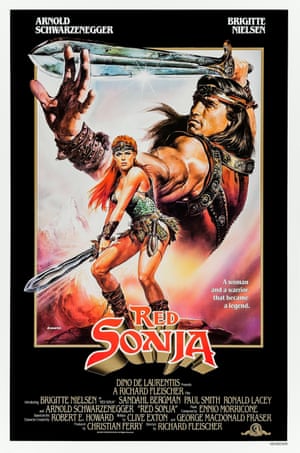 a movie poster of man and woman holding swords