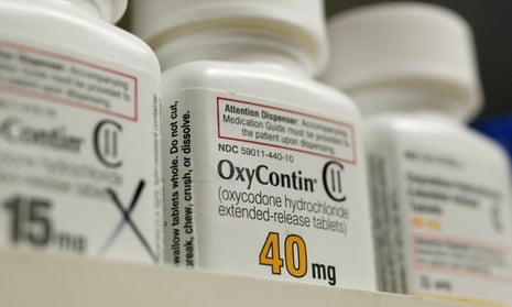 The prescription painkiller OxyContin at a pharmacy. The lawsuit takes the unusual step of personally naming the company executives.