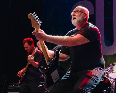 Sugar performing at Kentish Town Forum, with David Barbe, left, and Bob Mould.