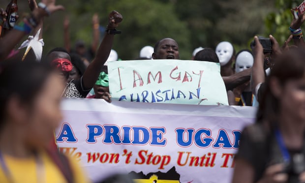 Ugandans at a gay pride event in Entebbe, Uganda