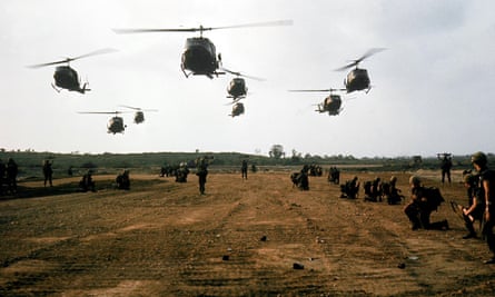 American helicopters in My Lai, south Vietnam, during the 1968 massacre.