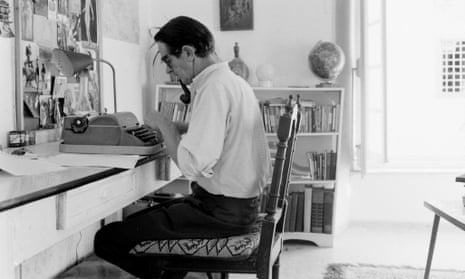 George Johnston on his typewriter at his home in Hydra, Greece, October 1960.