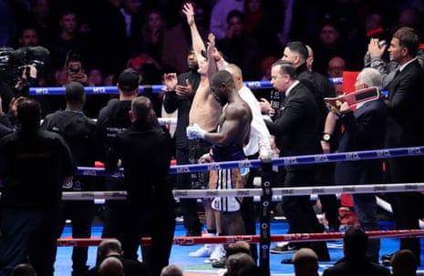 Jack Catterall celebrates after Saturday’s win in London.