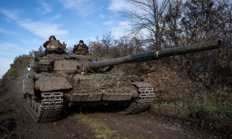 A Ukrainian military vehicle on the frontline in Bakhmut, Donetsk Oblast.