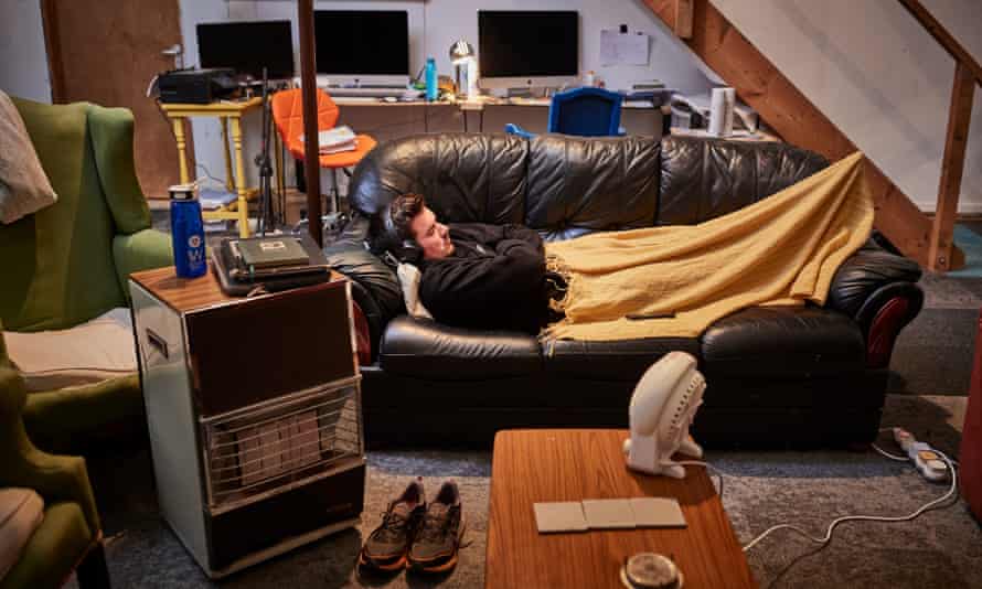 Michael Faulkner (Malcolm) takes a rest at the end of a day’s rehearsals.