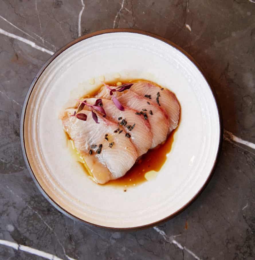 Hamachi, truffle soy and furikake, at Dai Chi, London.