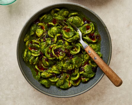 Meera Sodha’s miso butter greens pasta.