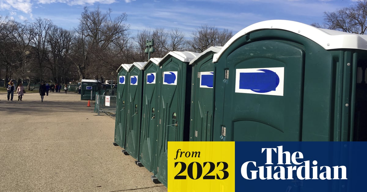 Suspected car thief caught in portable toilet after bystanders push it over