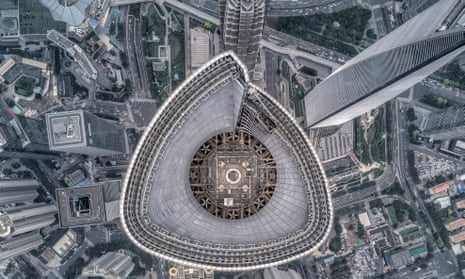 Aerial view of Shanghai Lujiazui financial district