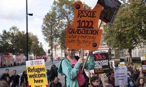 A rally in London in support of refugees in 2016