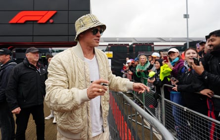 Brad Pitt at Silverstone for the British Grand Prix last year