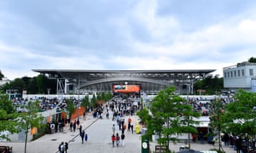 A general view outside Stade Suzanne Lenglen at Roland Garros