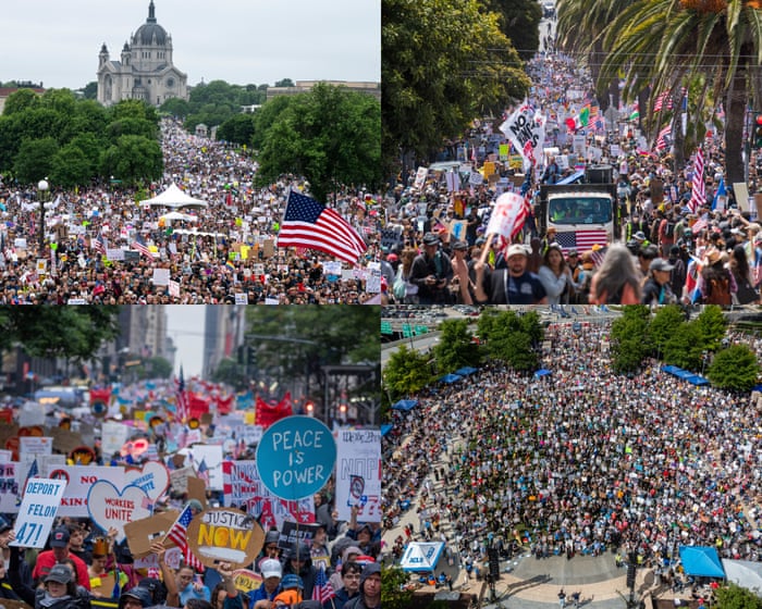 ‘No Kings’ protest live updates: millions expected to gather across the US for anti-Trump protests