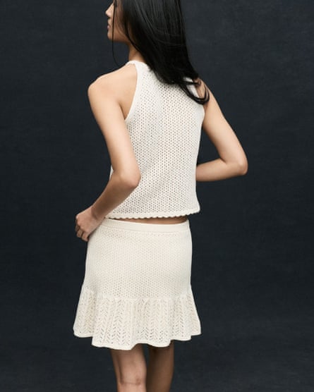 M&S Cotton-Blend Textured Mini Knitted Skirt
