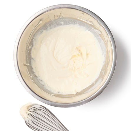 Felicity Cloake’s Viennetta 03a. 3 Whisk the egg whites in another bowl until foamy, add the vanilla, then beat in the sugar bit by bit.