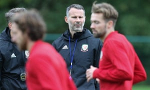 Ryan Giggs oversees Wales training last October. He describes the qualifier at home to Slovakia in March as ‘a big one’.