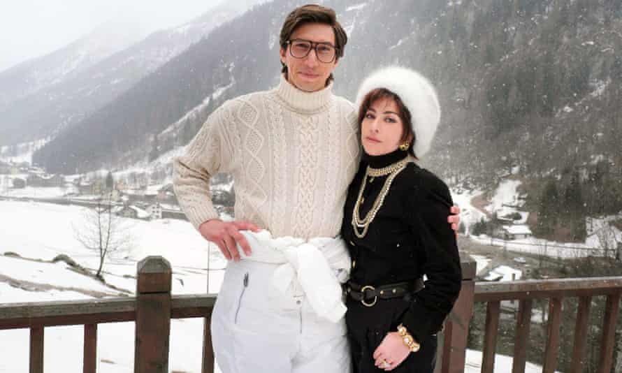 Adam Driver as Maurizio Gucci and Lady Gaga as Patrizia Reggiani.