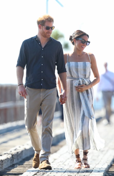 Meghan, Duchess of Sussex, wears a dress by the sustainable brand Reformation during her tour of Australia with Prince Harry.