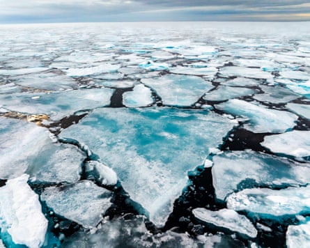 A view of ice chunks in the Arctic Sea.