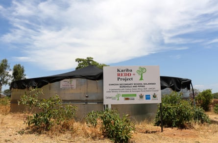 Um sinal do projeto Kariba em Chikova