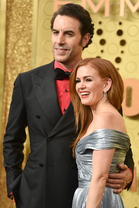 With Isla Fisher at the 2019 Emmy awards.