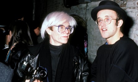 Andy Warhol and Keith Haring att The Tunnel Nightclub in 1986.